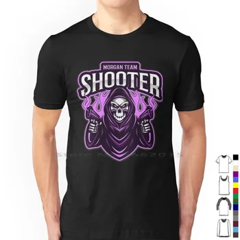 ? ? ? ? Shooter Игри Team? ? Тениска 100% памук за игри, шутъри в страйкбол, Снайперский пистолет, пушка, пушка, скелет, череп