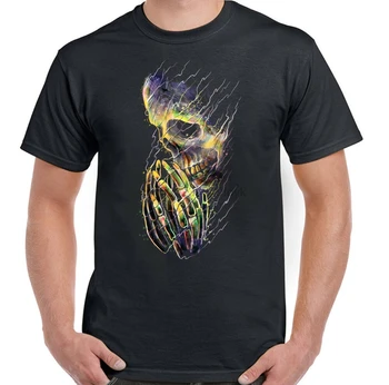 Байкерская тениска с молитва черепа, мъжки, готик, рок-музика, Grim Reaper Skeleton