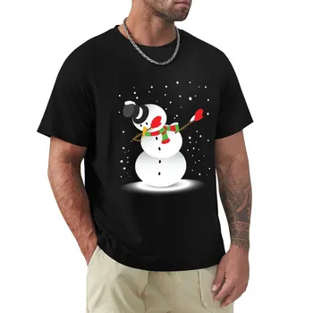 Забавна тениска с Снеговиком, Коледен подарък Зимна, тениска, тениски за момчета, летен топ, празни тениски, мъжки тениски с графичен дизайн
