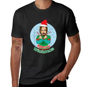 Забавната идея на Джон Дог, Фитил, Коледна Коледна тениска, тениски в тежка категория, черна тениска, тениски по поръчка, обзавеждане по тениска за мъже