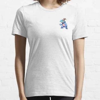играчка синята жаба-динозавър с пънк-власинка, тениска, естетична дрехи, скъсяване на тениски за жени