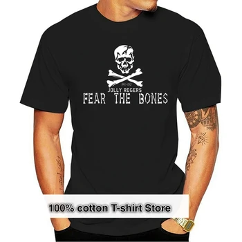 Индивидуална тениска Fear The Bones Vfa103 Jolly Rogers за мъже Kawaii Мъжки тениски с кръгло деколте Мъжки