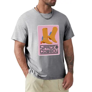 Космическа Ковбойская тениска с ракетни обувки черен цвят оверсайз Козметична облекло fruit of the стан мъжки тениски