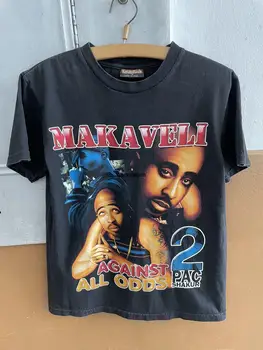 Реколта тениска 2Pac Shakur Makaveli Against All Odds, мъжки t-shirt