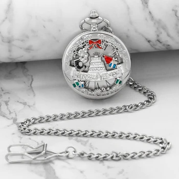 Сребро честит Рожден Ден на най-Добрият подарък Мъжко колие с Висулка Кух кварц джобни часовници Дамски бижута, аксесоари, Часовници