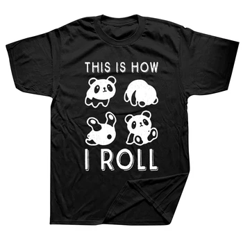 Страхотна новост, тениска This Is How I Roll, детска панда, памучен градинска дрехи с графичен дизайн, подаръци за рожден ден с къс ръкав, стилна лятна тениска