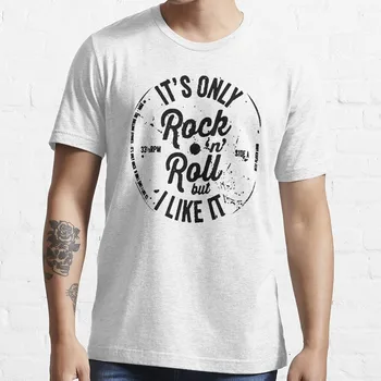 Тениска ITS ONLY ROCK N ROLL, прости черни тениски, мъжки тениски, мъжки тениски