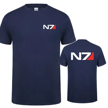 Тениска Mass effect N7 Battle Uniform, летни мъжки памучни ризи с къс ръкав, мъжки блузи N7, тениска LH-040