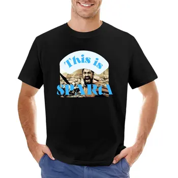 Тениска This is sparta, черна тениска, мъжки дрехи, забавни мъжки тениски с графичен дизайн