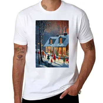 Тениска Winter Коледа Paradise, тениска с аниме, къси мъжки бели тениски
