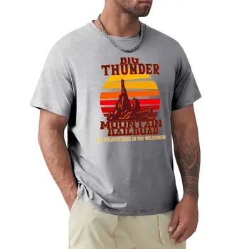 Тениска на компанията Big Thunder Railroad тениска за момче, черни гиганти, мъжки ризи с графичен дизайн, големи и по-висока