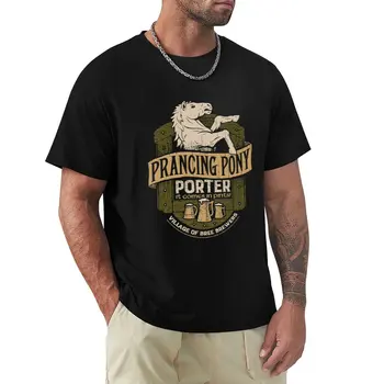 Тениска с принтом гарцующего пони TLotR Art 04 с винтажным принтом животни за момчета, обикновена тениска за мъже