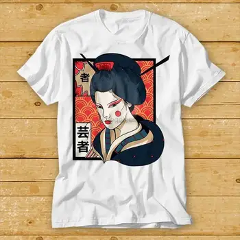 Тениска с японската гейшей Music Смешни Movie Cool Meme Gift Top Tee 2324